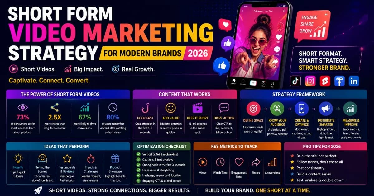 Short Form Video Marketing Strategy for Modern Brands 2026