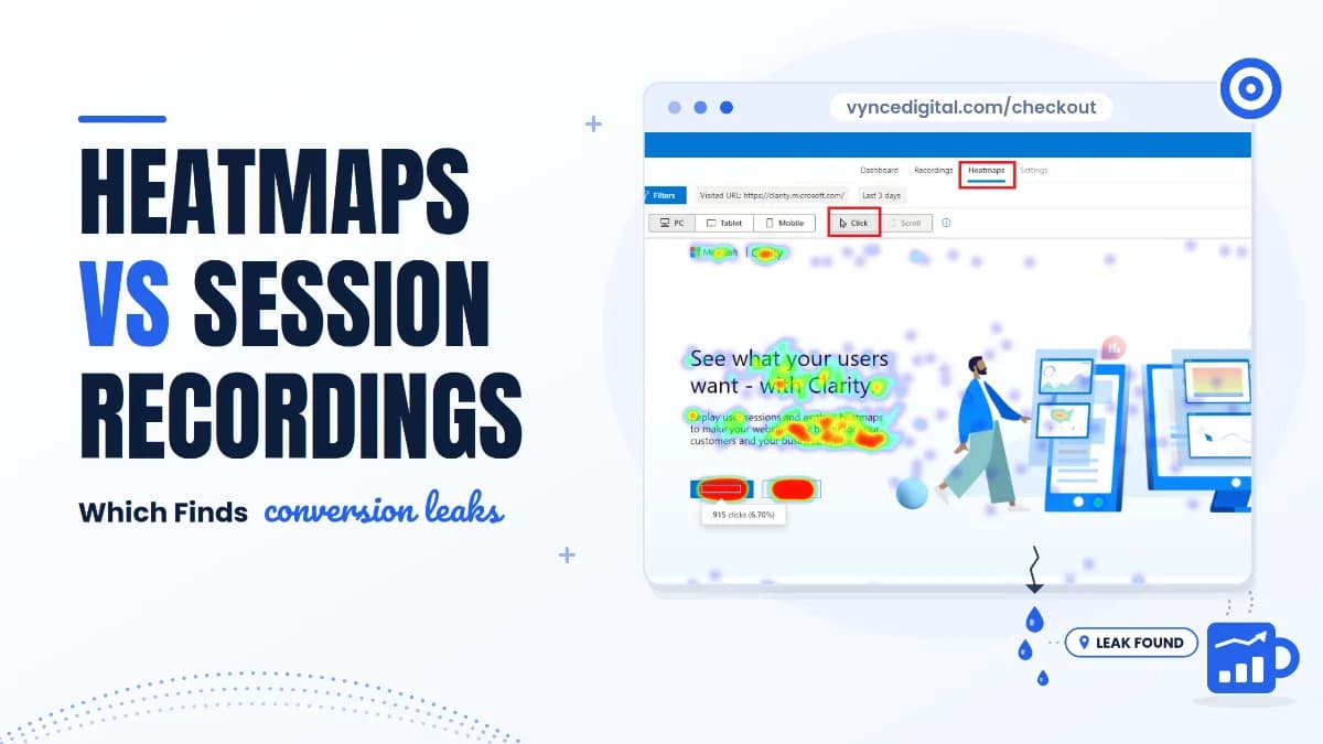 Heatmaps vs Session Recordings: Which Finds Conversion Leaks
