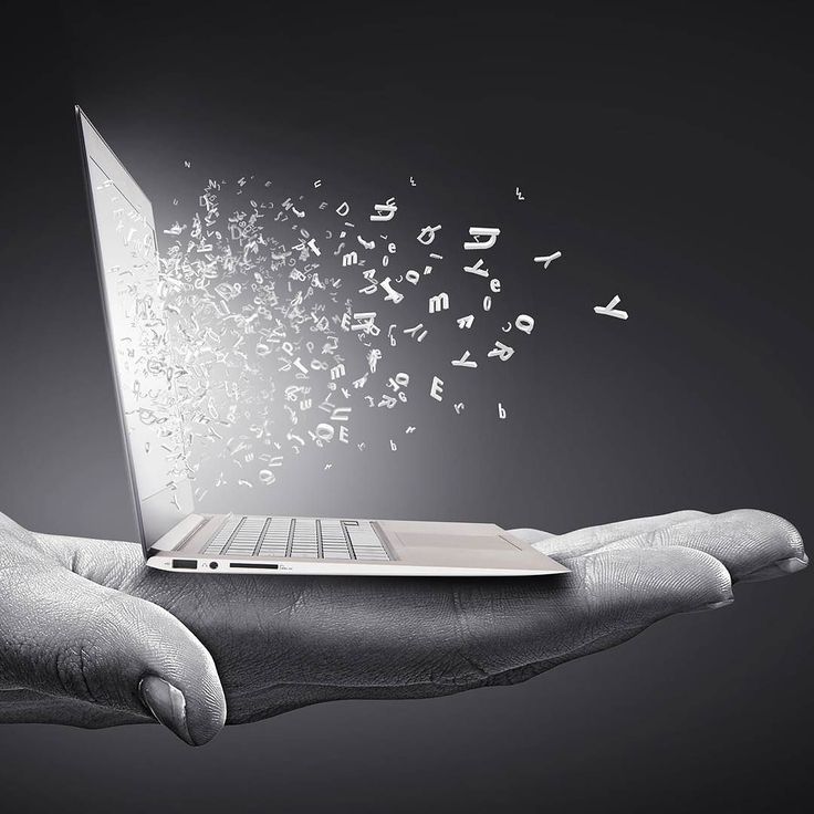Content flowing from a laptop as search-ready words